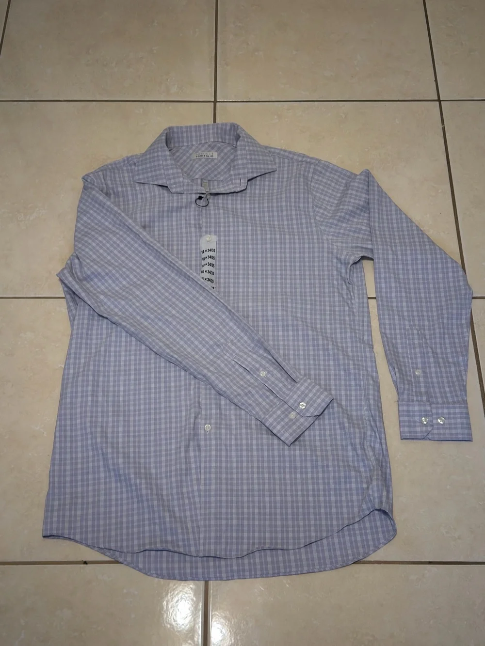 Perry Ellis Portfolio Men's Button-Down Shirt - Light Purple 16 34/35
